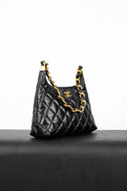 Chanel 24A CC Chain Hobo Black Bag