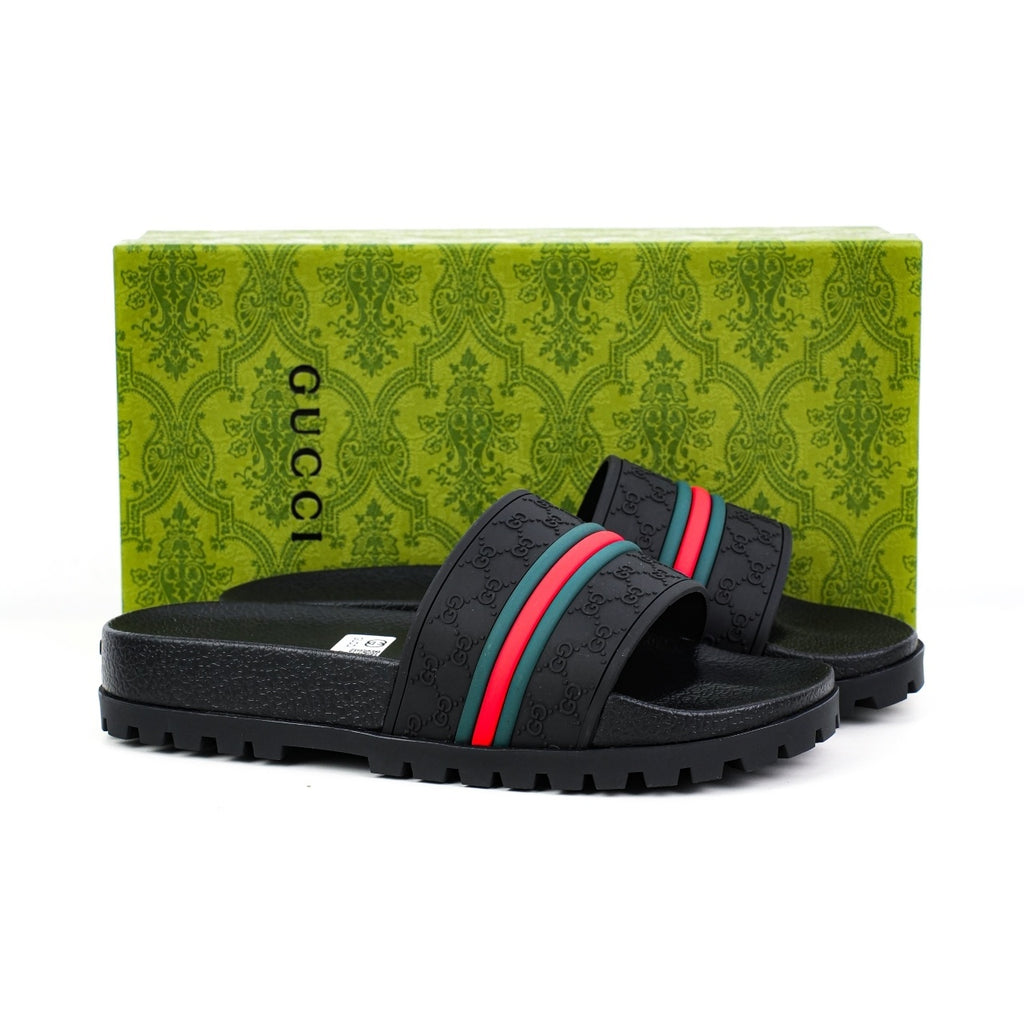 Gucci Rubber Web Slides