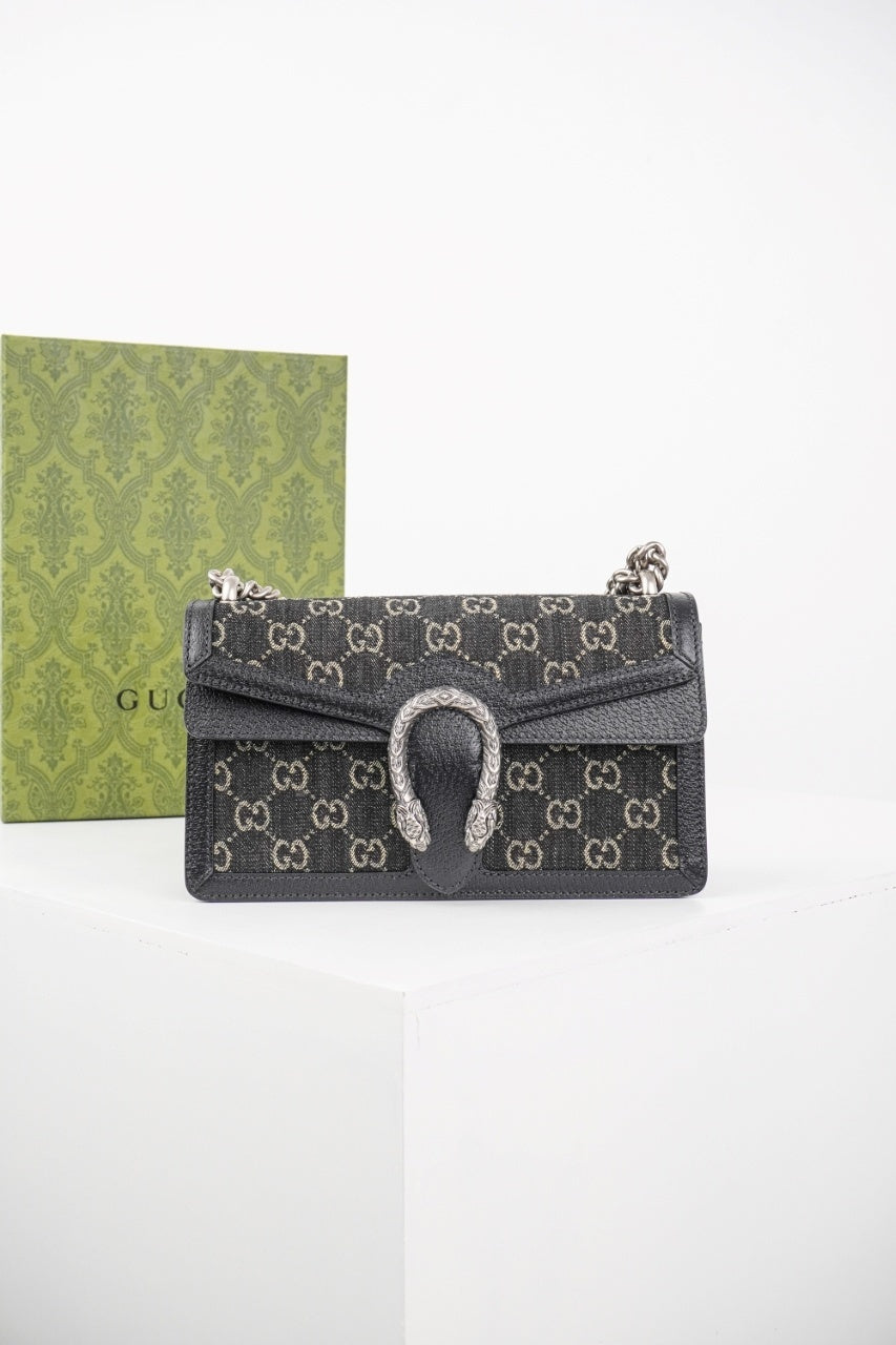 Gucci Dionysus GG Supreme Super Mini Bag Black