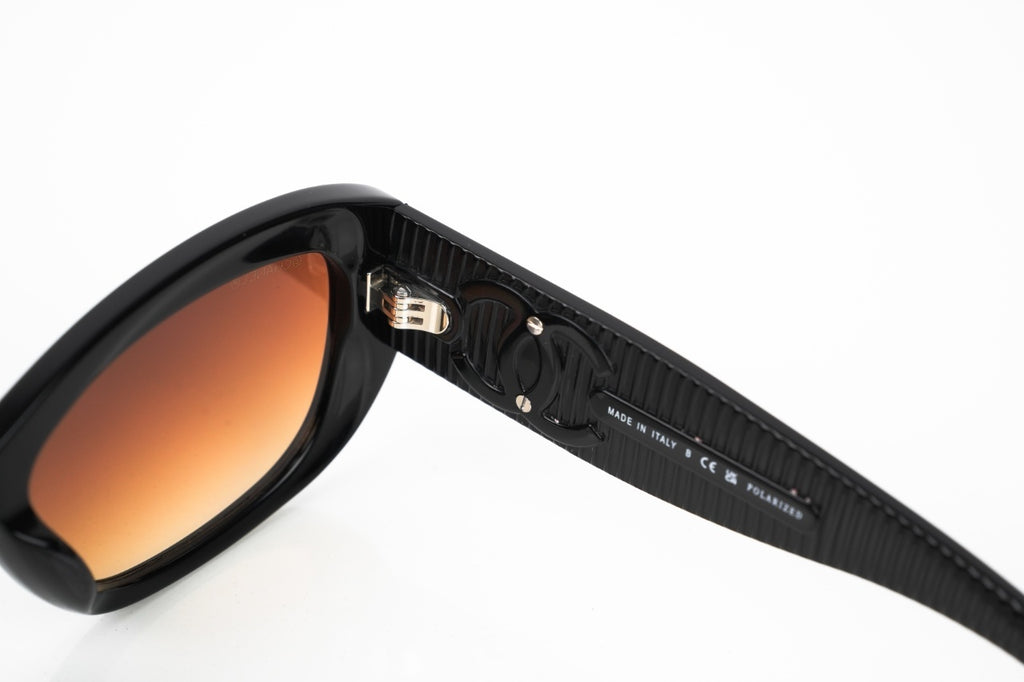 Chanel 5493 Gradient Rectangular Sunglasses in Black Acetate