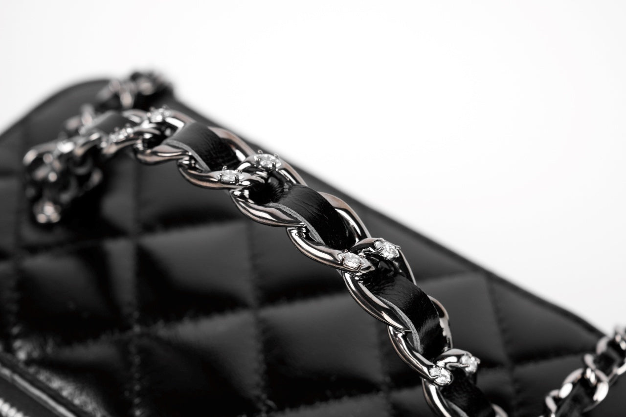 Chanel Matelasse Vanity Chain Shoulder Bag Black