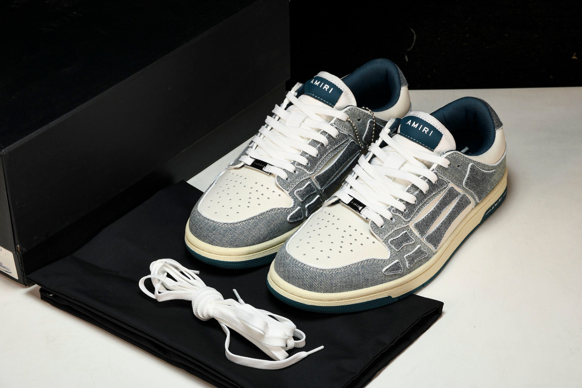 Amiri Skel Top Low Denim “ Slate Blue”