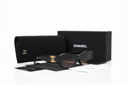 Chanel 5493 Gradient Rectangular Sunglasses in Black Acetate