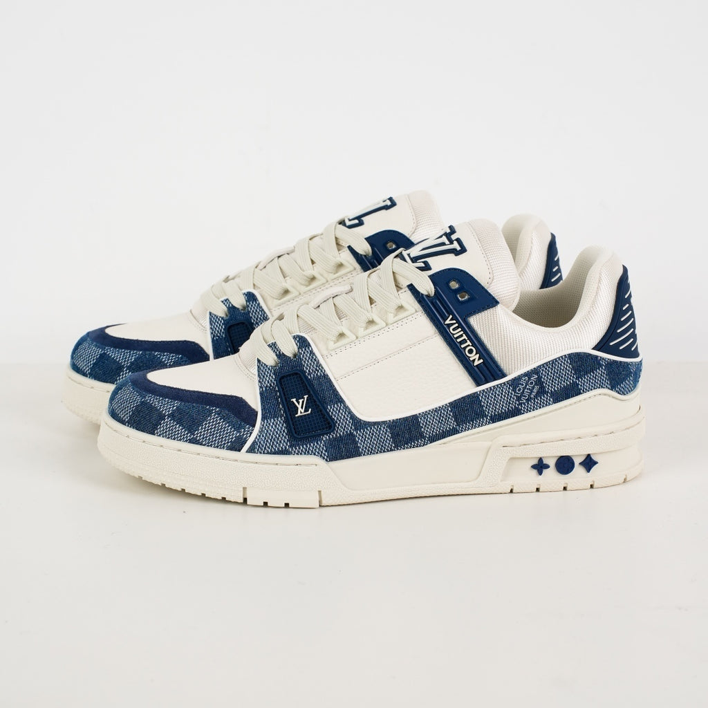 Louis Vuitton Trainer Sneaker Blue Damier Denim