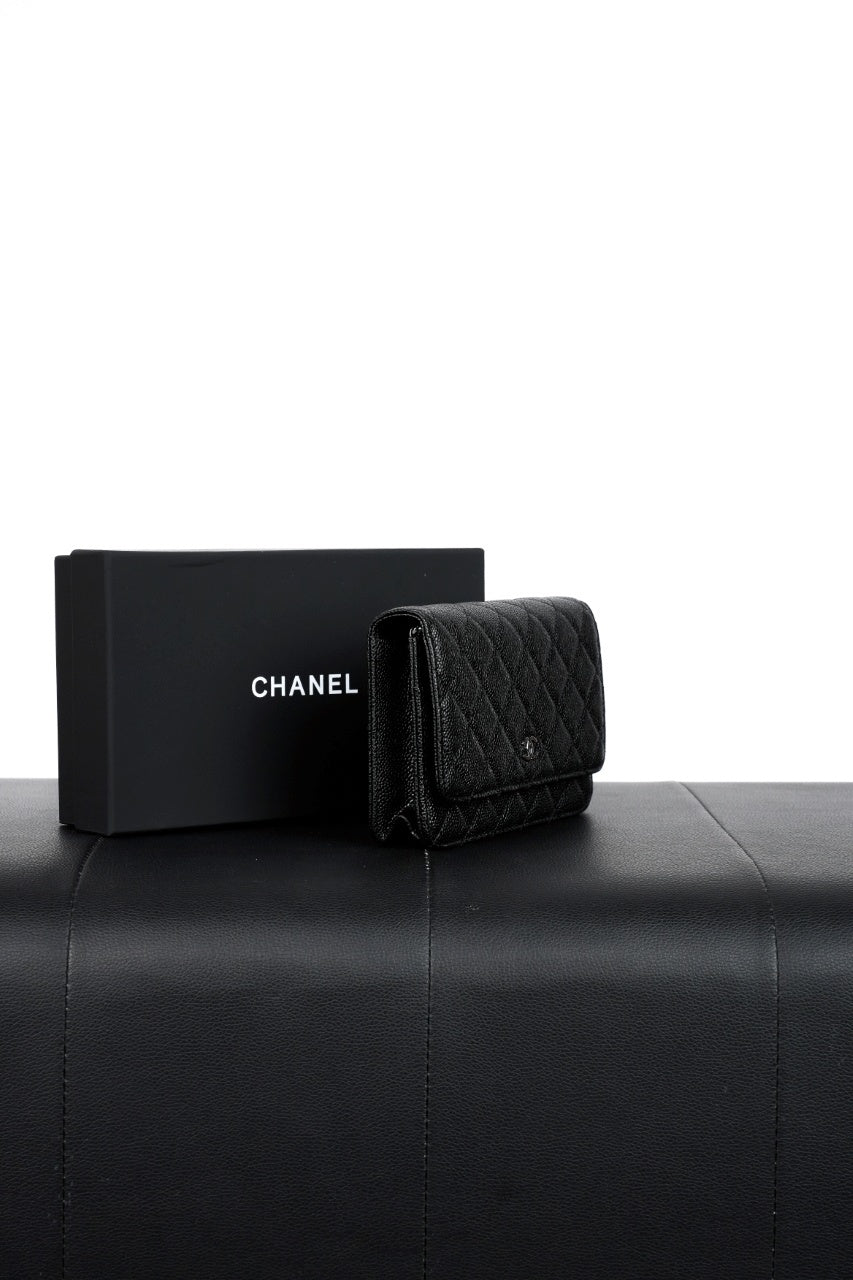 Chanel Quilted Caviar Wallet long wallets