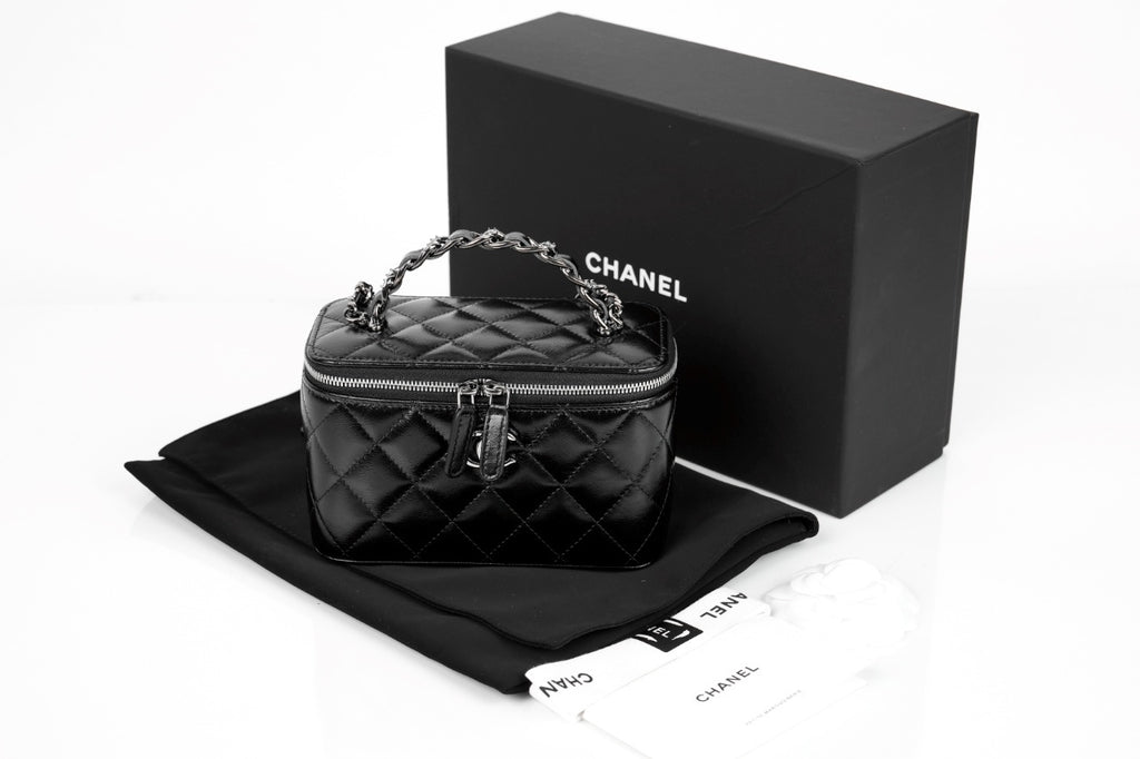 Chanel Matelasse Vanity Chain Shoulder Bag Black