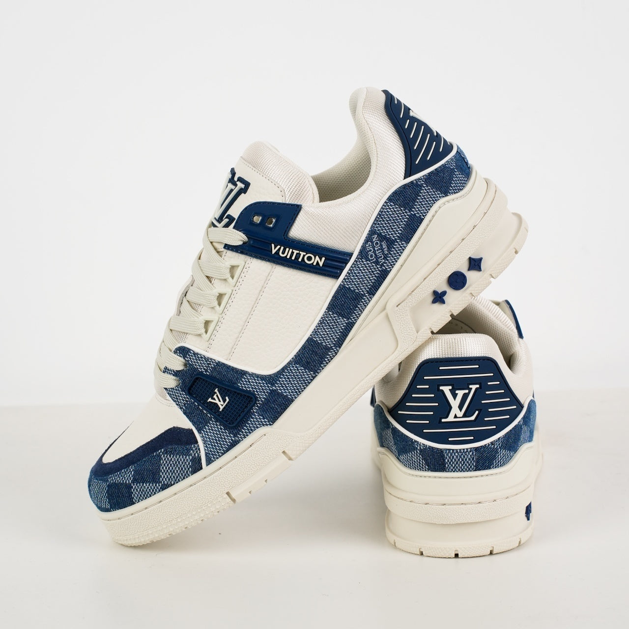 Louis Vuitton Trainer Sneaker Blue Damier Denim