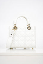 Mini Lady Dior in White Cannage Lambskin