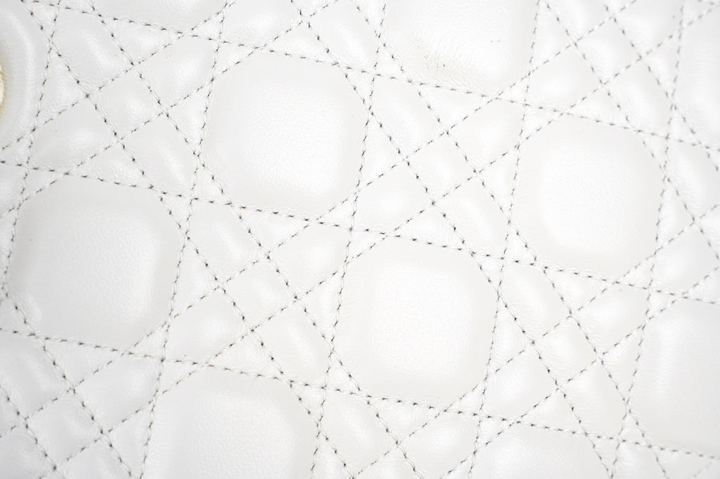 Mini Lady Dior in White Cannage Lambskin
